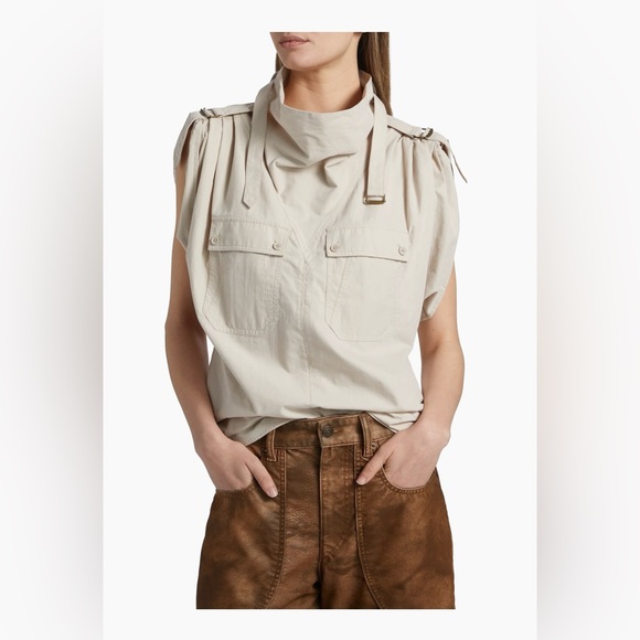Isabel Marant Sleeveless Blouse in Cream - Picture 3 of 9